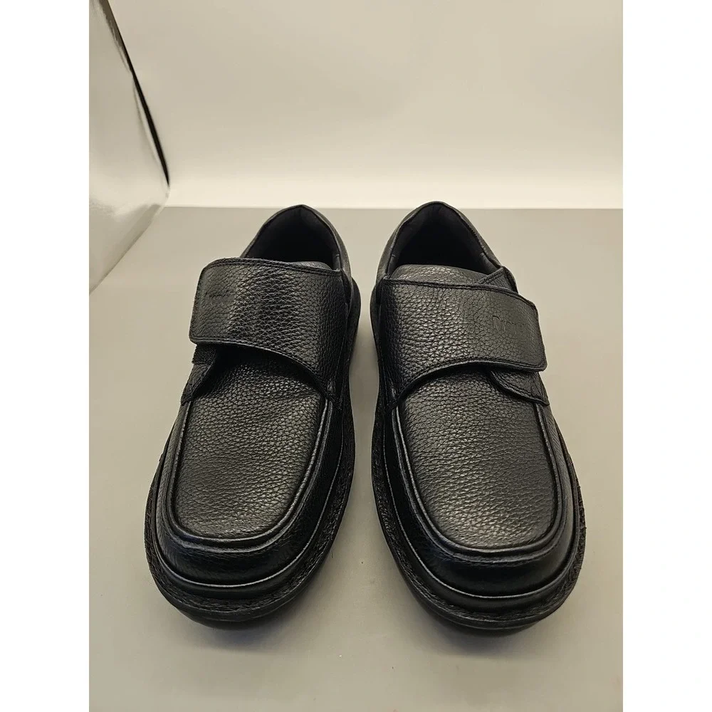 Mens 9.5 Wide Propet Scandia Strap Slip On Loafers Shoes Black Leather M5015 New